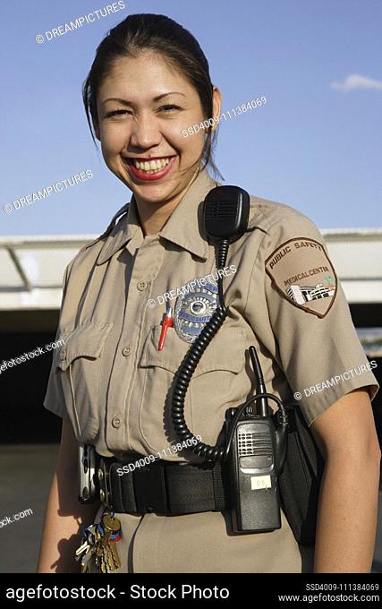 Female Hispanic security guard