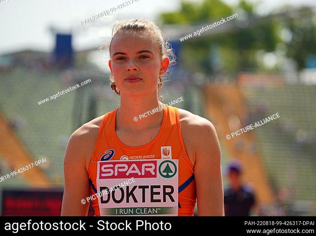 17 August 2022, Bavaria, Munich: Athletics: European Championship, women, heptathlon, 100 meter hurdles, Photo: Soeren Stache/dpa