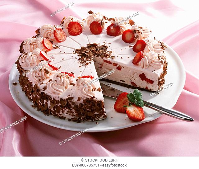 Strawberry quark cake
