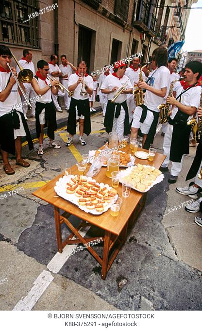 Marching band during San Fermin Festival. Pamplona. Navarre, Spain