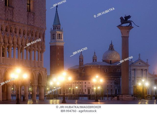 Piazza San Marco, St. Mark's Square, Palazzo Ducale, Chiesa di S.Giorgio Church, Venice, Italy, Europe