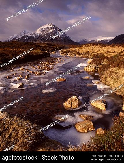 Scotland, Highland, Lochaber, Buachaille Etive Mor. This mountain is situated on the edge of Rannoch Moor and at the head of both Glen Coe and Glen Etive