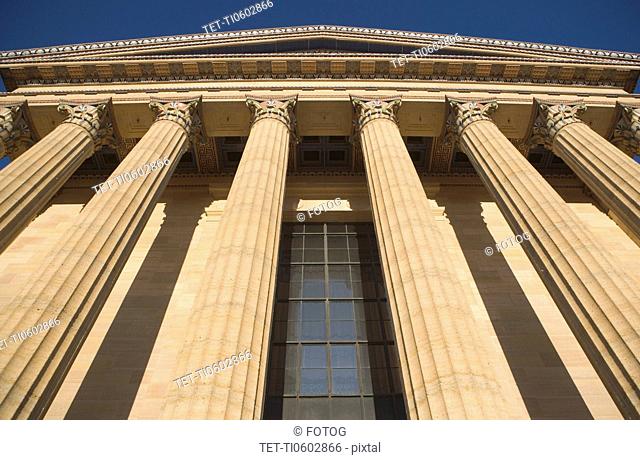 USA, Pennsylvania, Philadelphia, low angle view of Philadelphia Museum Of Art facade