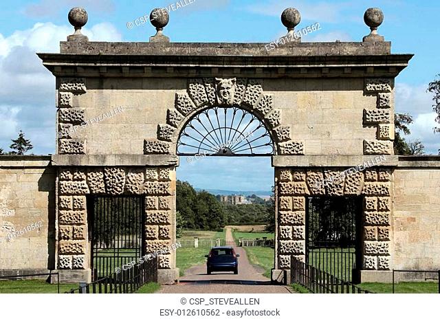 Entrance to Studley Royal Park looking back towards Ripon Cathed