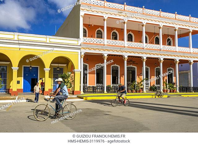 Cuba, Villa Clara province, colonial city of Remedios founded in the 16th century, Plaza Mayor, Camino del Principe boutique hotel