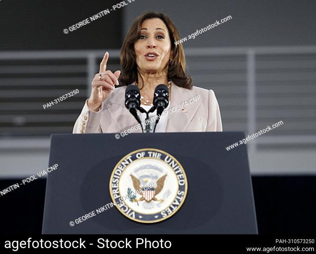 United States Vice President Kamala Harris speaks at ""The Generation Fund event"" in Oakland, California on Friday, August 12, 2022