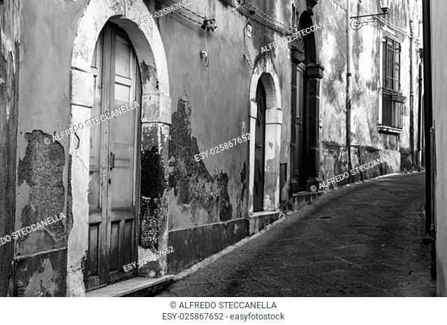 The old streets of acireale, catania, sicily