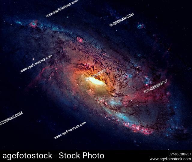 M106, Spiral Galaxy. Also known as NGC 4258, M106 lies 23.5 million light-years away, in the constellation Canes Venatici