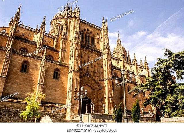 One of the towers of the New Cathedral of Salamanca, Spain, UNESCO World heritage