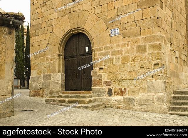 Church of Santo Tomas Cantuariense, in Romanesque style, XII Century, city of Salamanca, Castilla y Leon, Spain
