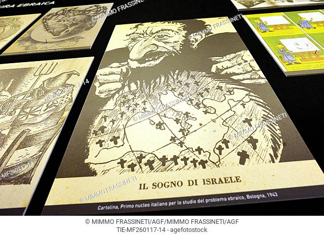 Press preview of the exhibition ""La Razza Nemica, La propaganda antisemita nazista e fascista "" ( The enemy race. The Nazi and Fascist anti semitic propaganda...