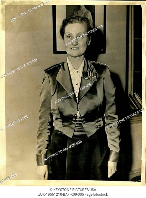 Dec. 10, 1956 - New Mess Dress For Officers Of The Queen Alexandra's Royal Army Nursing Corps.: Brigadier C.M. Johnson, RRC QHNS