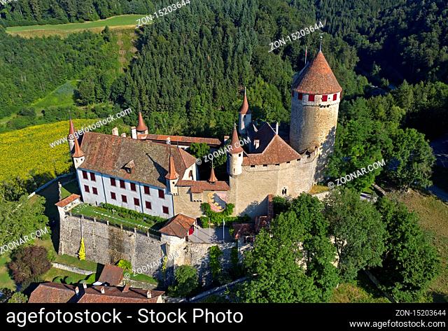 Schloss Lucens, chateau de Lucens, Lucens, Waadt, Schweiz / Lucens Castle, chateau de Lucens, Lucens, Vaud, Switzerland