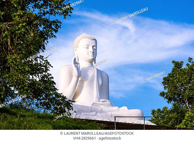 Giant Seated Buddha at Mihintale Monastery, Anuradhapura District, North Central Province, Sri Lanka, Asia