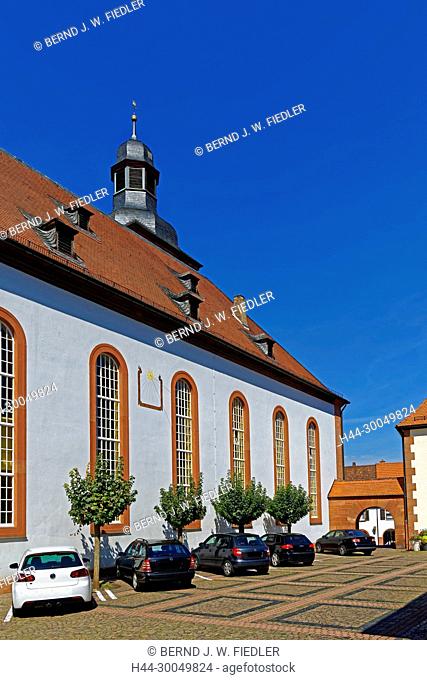 Town church, solar clock, window, Annweiler in the Trifels Germany