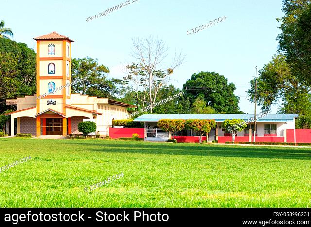 Panama Chiriqui town May 11, our lady of Fatima church panoramic view. Shoot on May 11, 2021