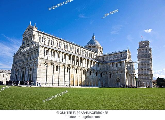 Cathedral and Leaning tower of Pisa Piazza dei Miracoli Pisa Tuscany Italy