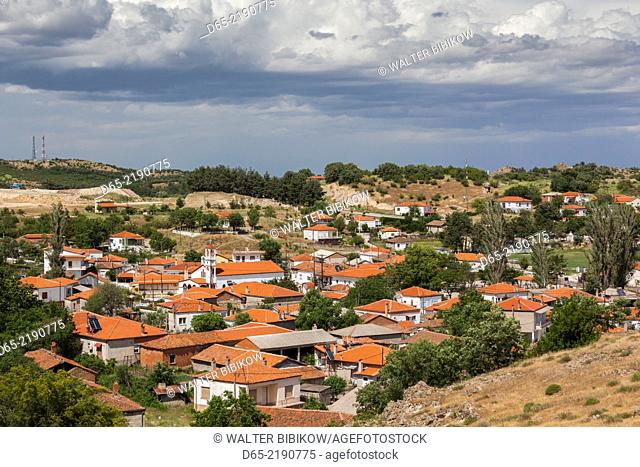 Greece, East Macedonia and Thrace Region, Likofos, elevated village view near Soufli