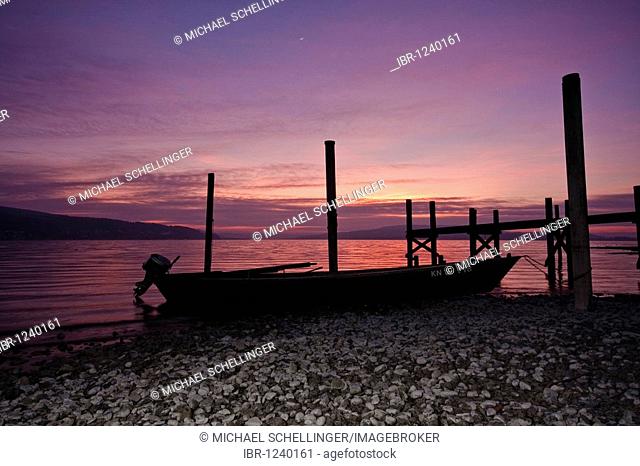 Evening mood, Isle of Reichenau, County Konstanz, Baden-Wuerttemberg, Germany, Europe
