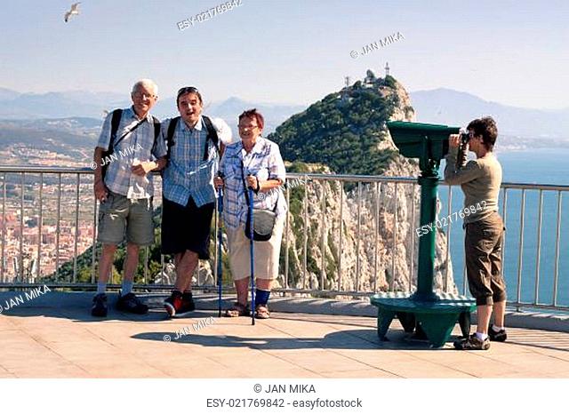 Tourist on the Rock of Gibraltar