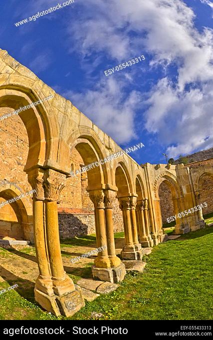 Monastery of San Juan de Duero, Cloister, 12th century, Romanesque Style, National Monument, Spanish Property of Cultural Interest, Soria, Castilla y León
