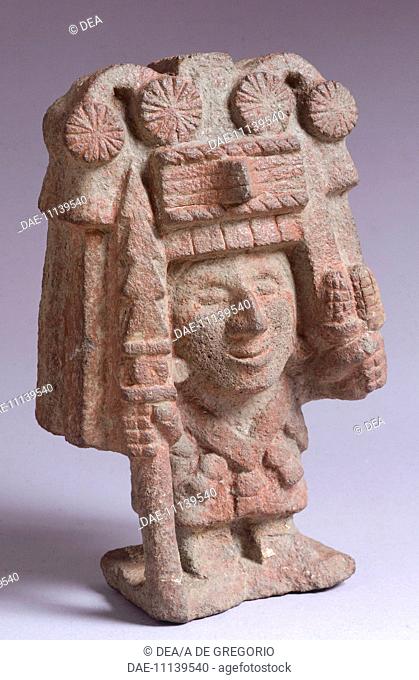Statue depicting Chicomecoatl, goddess of the corn. Artifact originating from the Mayor's Temple of Tenochtitlan (Mexico)