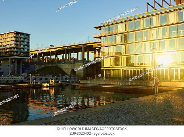 Hammarby Sjostad eco neighbourhood a pioneer in sustainable development, Hammarby Lake, Stockholm, Sweden, Scandinavia