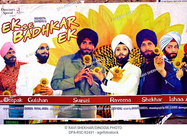 Bollywood’s film poster romantic comedy comedy ‘ Ek se Badhkar Ek’released in October2004 , Bombay Mumbai , Maharashtra , India