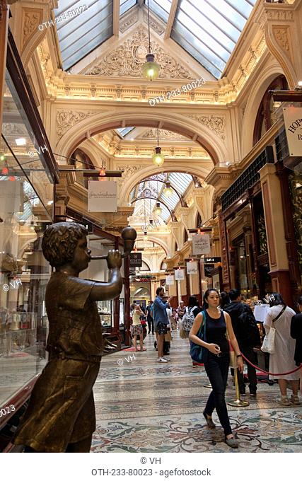 The Block Arcade, a decent and iconic retail precinct at downtown Melbourne since 1892, city centre of Melbourne, Victoria, Australia