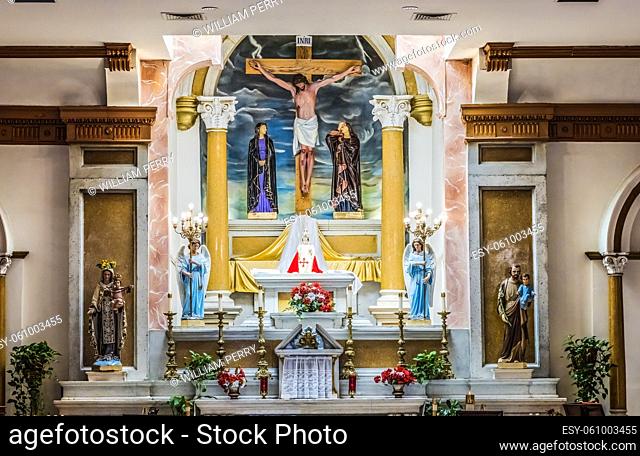 Crucifix Altar Basilica Santa Cruz Church Tuscon Arizona Founded 1918 Largest Adobe Building in Arizona