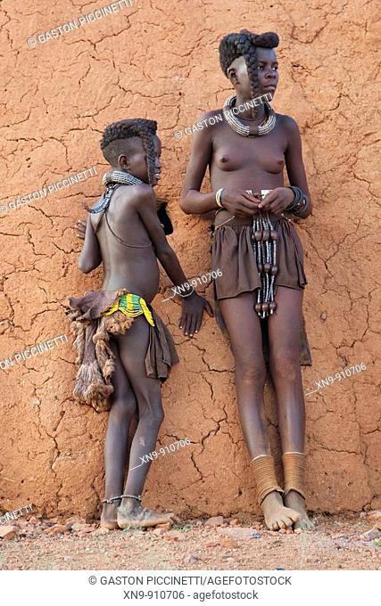 Himba young people, Kaokoland, Namibia