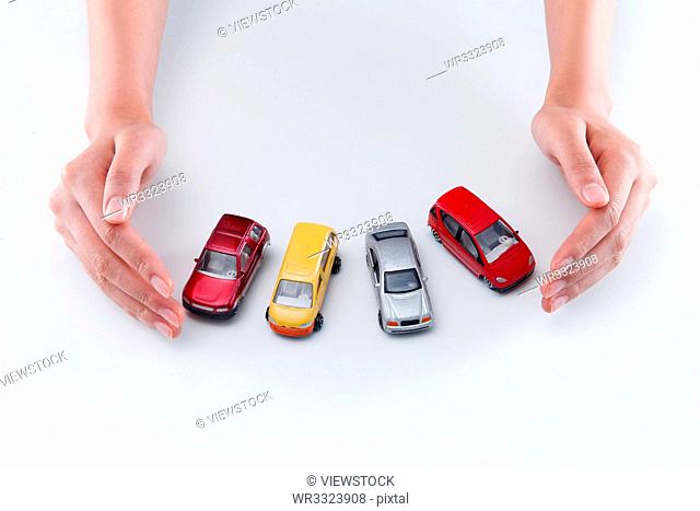 Hand and car model
