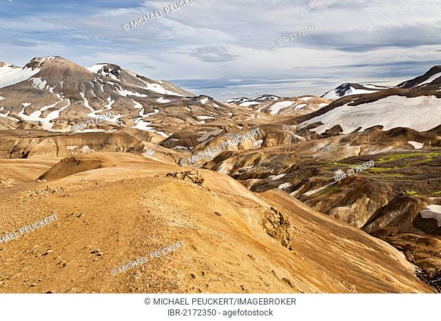 Colourful hills and rhyolite mountains of the Kerlingarfjoell geothermal area, Iceland, Europe