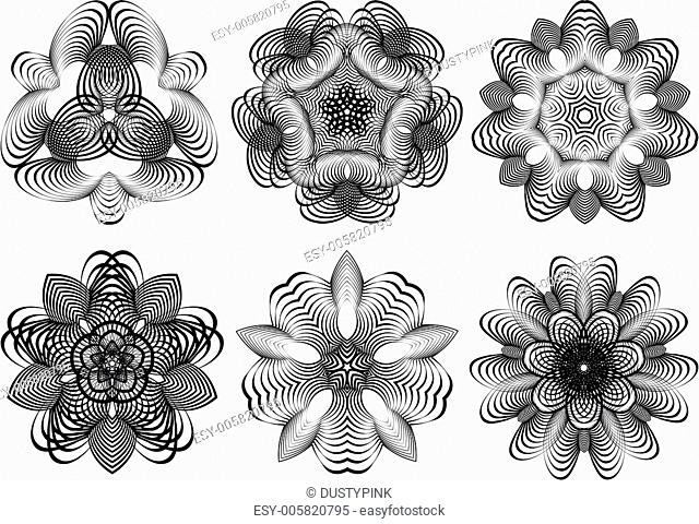 Abstract geometric flowers, vector