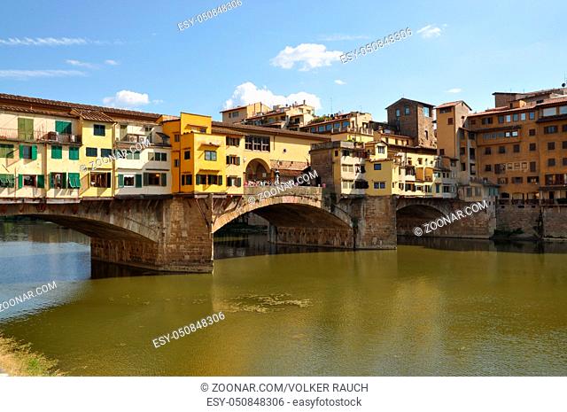 Ponte Vecchio, Florenz, brücke, ponte, vecchio, arno, toskana, italien, fluss, architektur, historisch, altstadt