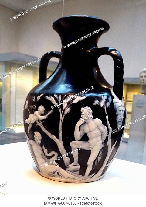 The Portland Vase. Cameo glass, probably made in Rome about 15 BC - AD 25. The Portland Vase is one of the finest surviving pieces of Roman glass