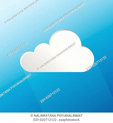 Design speech cloud shape on blue background