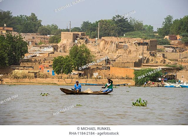 Local pirogue on the River Niger, Niamey, Niger, Africa