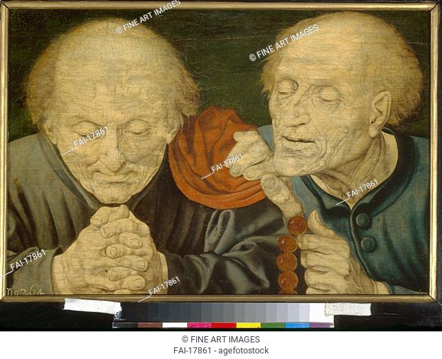 Two Old Men. Reymerswaele, Marinus Claesz, van (ca. 1490-after 1567). Oil on wood. Early Netherlandish Art. State A. Pushkin Museum of Fine Arts, Moscow