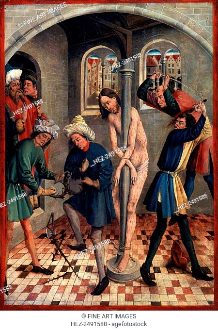 'The Flagellation of Christ', before 1457. Koerbecke, Johann (ca. 1415-1491). Found in the collection of the State A. Pushkin Museum of Fine Arts, Moscow