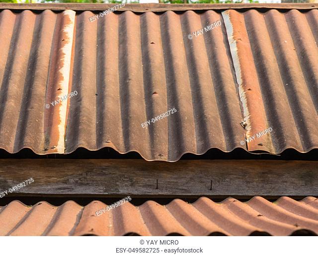 A Roof rusty corrugated iron metal texture