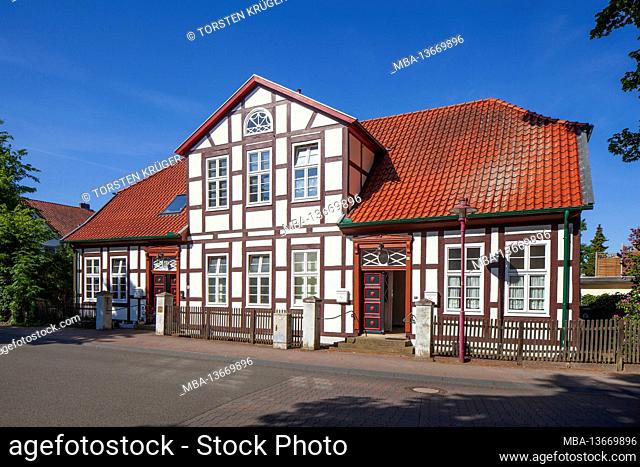 Half-timbered house, Rahden, East Westphalia-Lippe, North Rhine-Westphalia, Germany, Europe