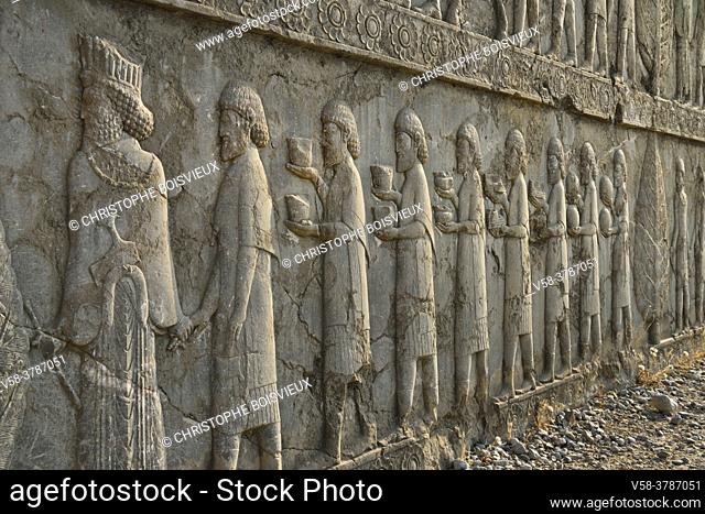 Iran, Unesco World Heritage Site, Persepolis, Apadana north stairs, Procession of the tributaries