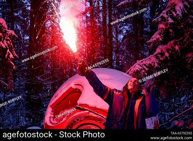RUSSIA, MOSCOW REGION - DECEMBER 15, 2023: Spaceflight participant Marina Vasilevskaya of Belarus of the main crew of the 21st visiting expedition to the...