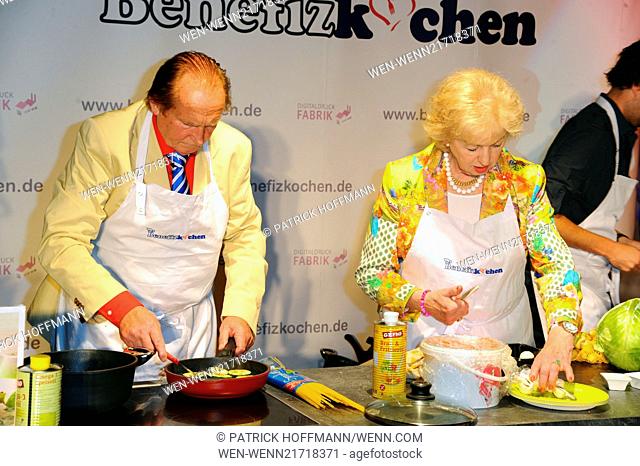 Benefizkochen (Benefit cooking) in aid of Kinderhospiz Sonnenhof at Hotel Best Western Moa. Featuring: Ingrid & Klaus Where: Berlin