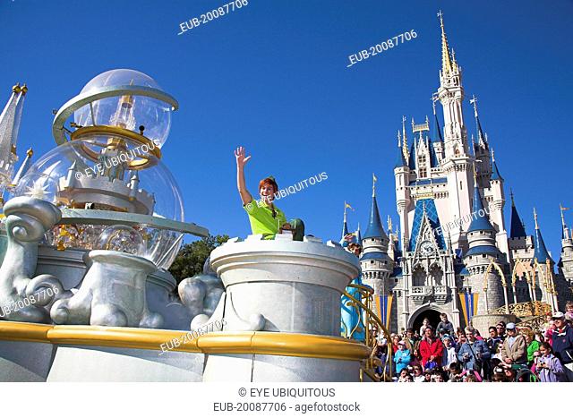 Walt Disney World Resort. Peter Pan character during the Disney Dreams Come True parade in the Magic Kingdom