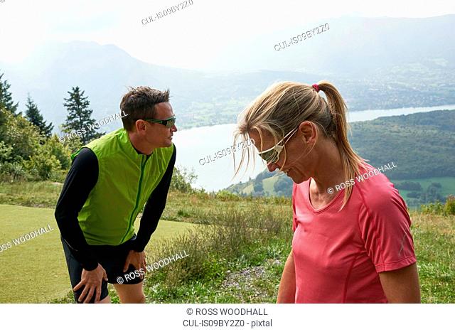 Joggers in Annecy, Rhone-Alpes, France
