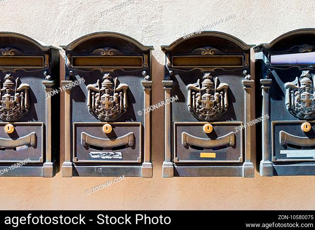Old Italian mailboxes - Tuscan ornamental postboxes