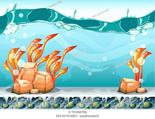 cartoon vector underwater background with separated layers for game art and  animation game design..., Stock Vector, Vector And Low Budget Royalty Free  Image. Pic. ESY-042358575 | agefotostock