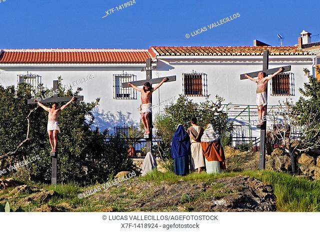Live Holy week 'pasión' at Riogordo  Málaga province  Andalucia  Spain